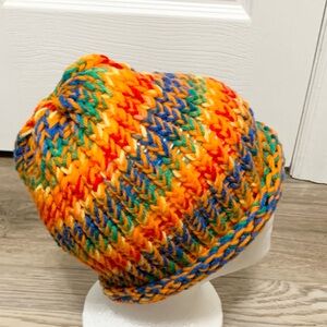 Hand Knit Beanie Hat Homemade Youth Teen  OSFM